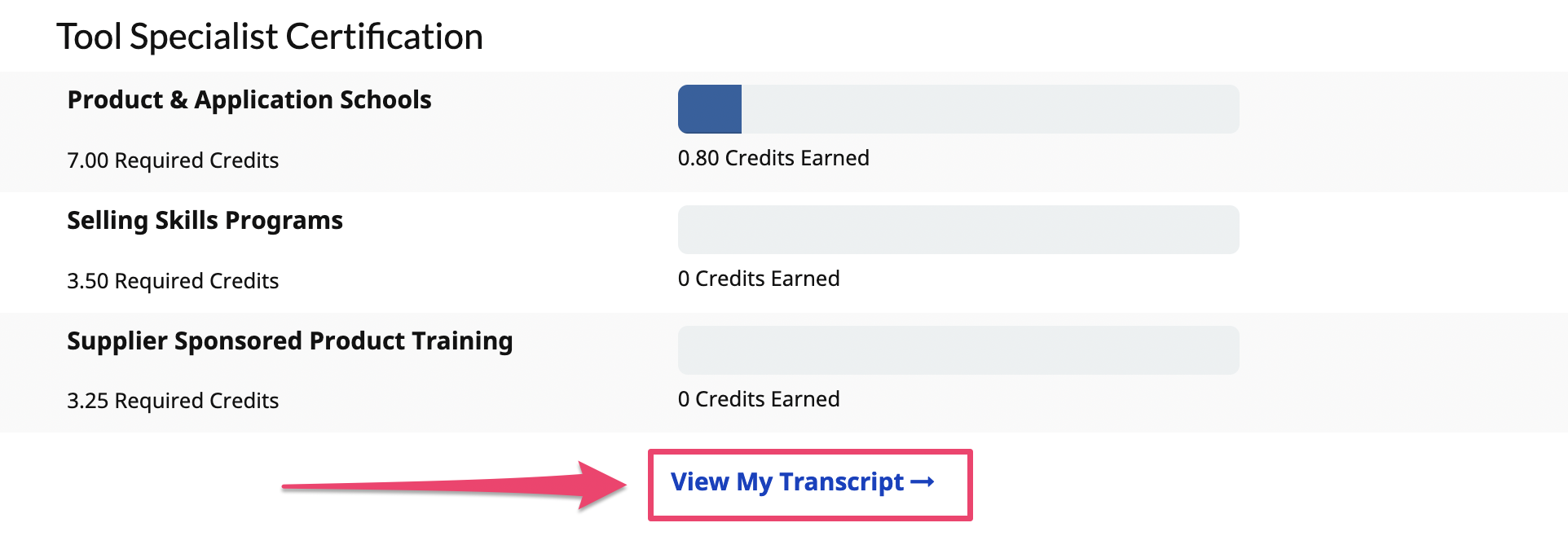 Evergreen University - view my transcript