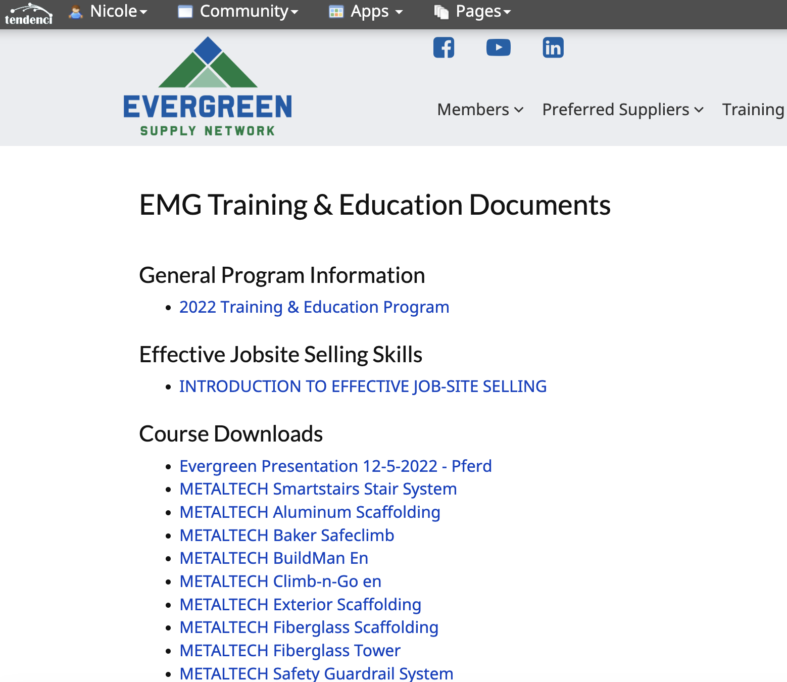 Evergreen University - Training Documents