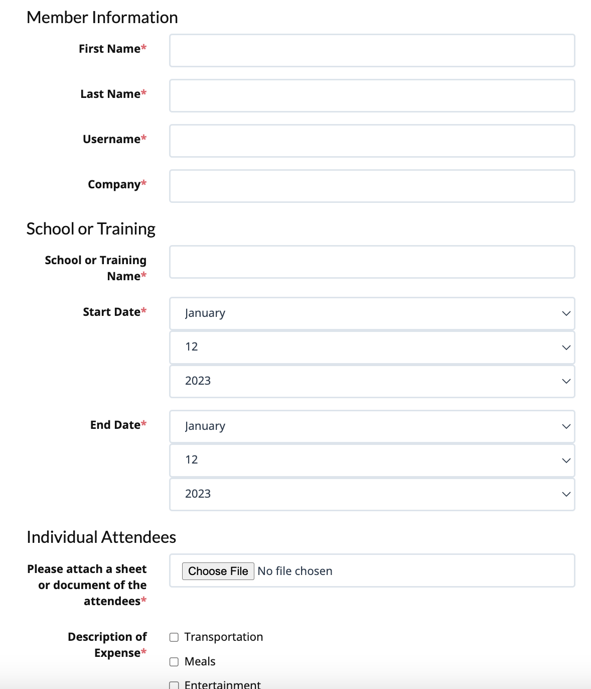 T&E - Reimbursement Requests